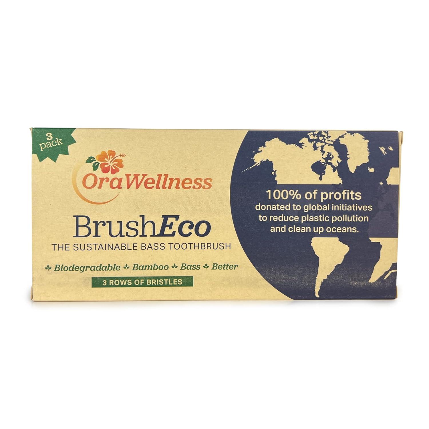 image:imageOraWellness Original Healthy Mouth Blend Organic Toothpaste amp Mouthwash Alternative 3 Pack BrushEco Bamboo Toothbrush with Three Rows 3 Pack Reduce Gum Disease Promote Healthy Teeth and Gums