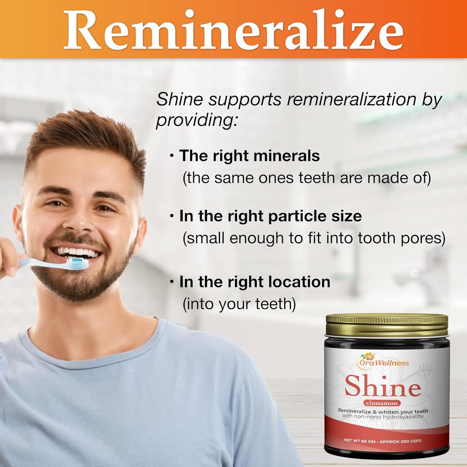 image:imageOraWellness Shine Remineralizing Natural Teeth Whitening Powder in Cinnamon Healthy Mouth Blend Organic Toothpaste amp Mouthwash Alternative Tooth Oil