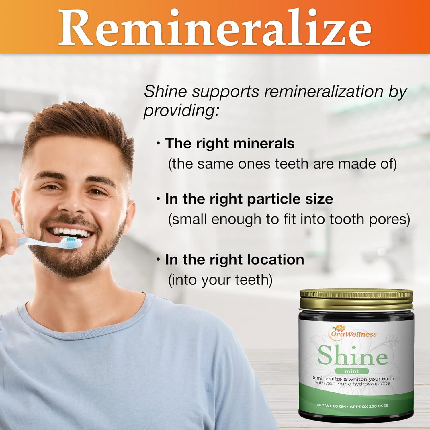image:imageOraWellness Shine Remineralizing Natural Teeth Whitening Powder in Mint Healthy Mouth Blend Organic Toothpaste amp Mouthwash Alternative Tooth Oil