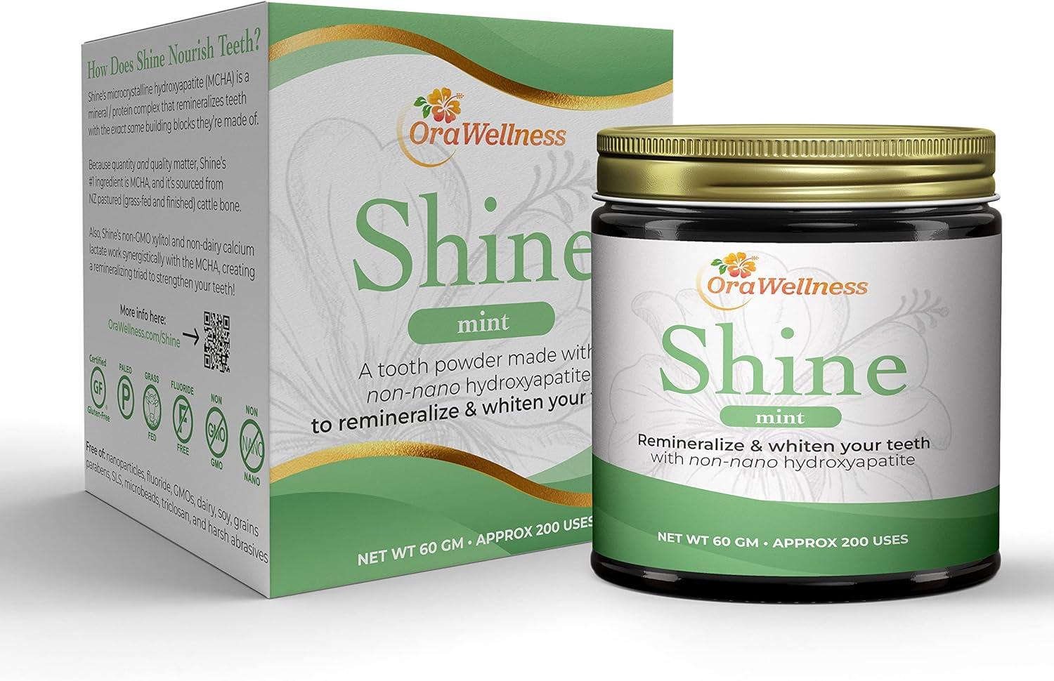 image:imageOraWellness Shine Remineralizing Natural Teeth Whitening Powder in Mint Nut Free Healthy Mouth Blend Organic Toothpaste amp Mouthwash Alternative Tooth Oil Pack of 3