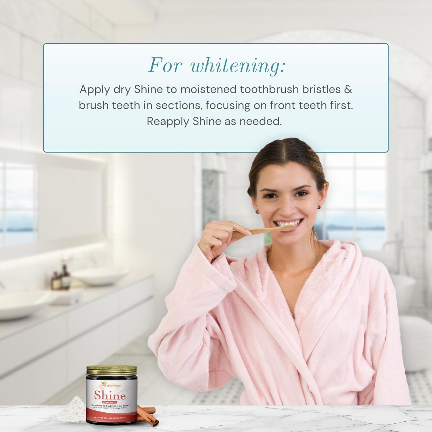 image:imageOraWellness Shine Remineralizing Tooth Powder with Hydroxyapatite Made in The USA Fluoride Free Tooth Repair Natural Teeth Whitening Powder Teeth Polish amp Stain Remover MintCinnamon