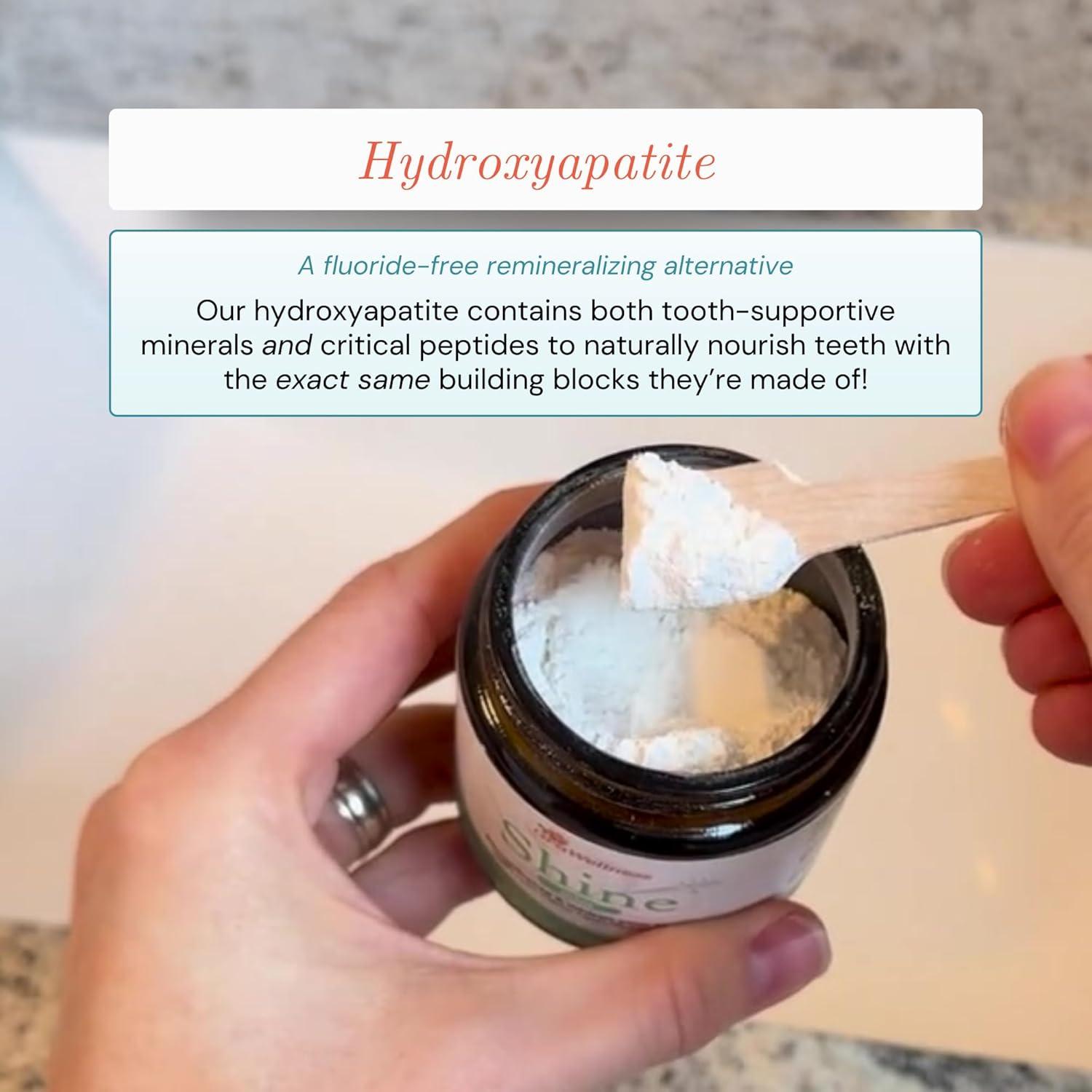 image:imageOraWellness Shine Remineralizing Tooth Powder with Hydroxyapatite Made in The USA Fluoride Free Tooth Repair Natural Teeth Whitening Powder Teeth Polish amp Stain Remover MintCinnamon