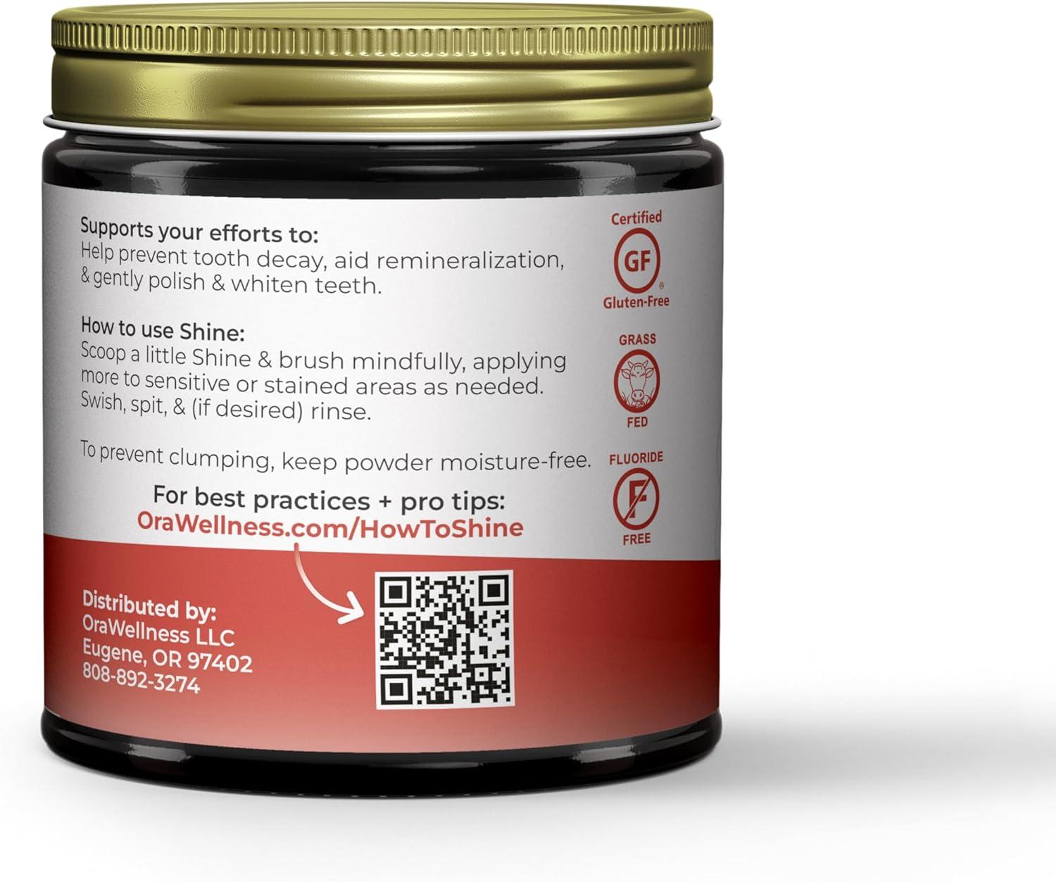 image:imageOraWellness Shine Remineralizing Tooth Powder with Hydroxyapatite Made in The USA Fluoride Free Tooth Repair Natural Teeth Whitening Powder Teeth Polish amp Stain Remover MintCinnamon