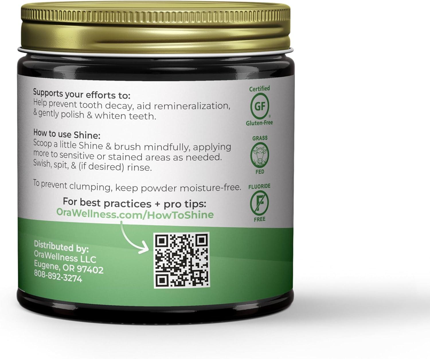 image:imageOraWellness Shine Remineralizing Tooth Powder with Hydroxyapatite Made in The USA Fluoride Free Tooth Repair Natural Teeth Whitening Powder Teeth Polish amp Stain Remover MintMint