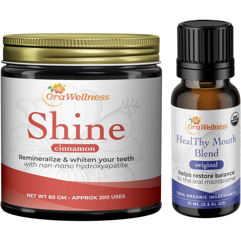 image:imageOraWellness Shine Remineralizing Natural Teeth Whitening Powder in Cinnamon Healthy Mouth Blend Organic Toothpaste amp Mouthwash Alternative Tooth Oil