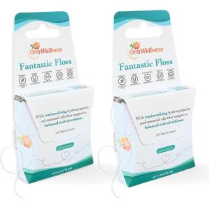 OraWellness Fantastic Floss, Waxed Dental Floss with Hydroxyapatite for Tooth & Gum Repair, Shred Resistant, Gentle & Expanding Alternative to Floss Picks, Pack of 1(131 Foot (Pack of 2))
