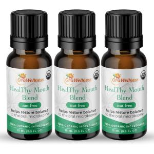 OraWellness Nut Free Healthy Mouth Blend Organic Toothpaste & Mouthwash Alternative Tooth Oil, Natural Mouth Rinse for Healthy Teeth & Gums for Women, Men and Kids, Pack of 1(0.5 Fl Oz (Pack of 3))